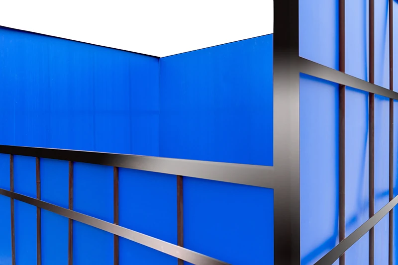 Detalhe interno do revestimento em PP Corrugado